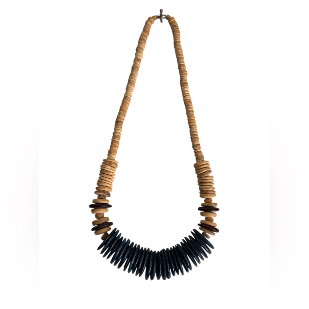 Women’s vintage Y2K 80s 90 tribal ethnic boho beaded African necklace maximalist